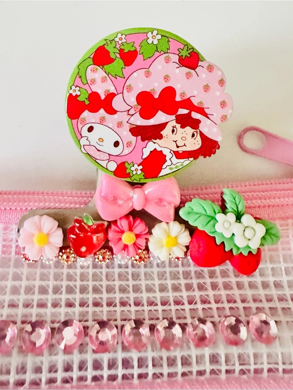 Strawberry-Themed Pink Pouch Journal